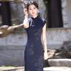 Blue national style new Chinese style Suzhou sleeveless long cheongsam improved young 1011 new women's high sense summer