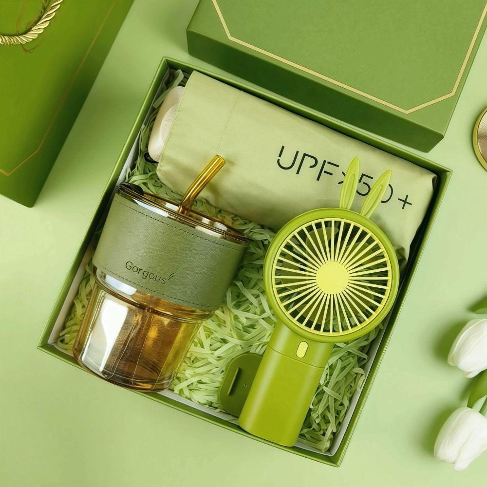 3IN1 Souvenir Gift Set Fan/Towel/Cup Stylish Design Practical Gift Sets Luxury with Paper Bag Gift Box Set Personalized Gifts