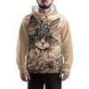Casual Loose Design Cat Pattern Men's Hooded Sweatshirt Fashionable Printed Harajuku Colored Top Street Minimalist Men's Hoodies