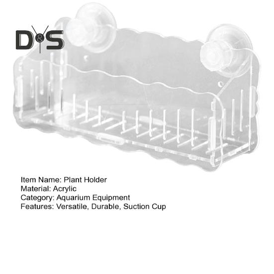 Aquarium Plant Holder Hanging Fish Tank Plant Pot with Suction Cups Clear Acrylic Aquatic Planter Cup Flower Rack