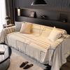 Chenille Sofa Cover Cloth Four Seasons Universal Black Stain-Resistant Sofa Towel Simple Modern Geometric Line Sofa Cover