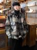 Unisex Retro Plaid Woolen Long-Sleeve Shirt Jacket for Autumn
