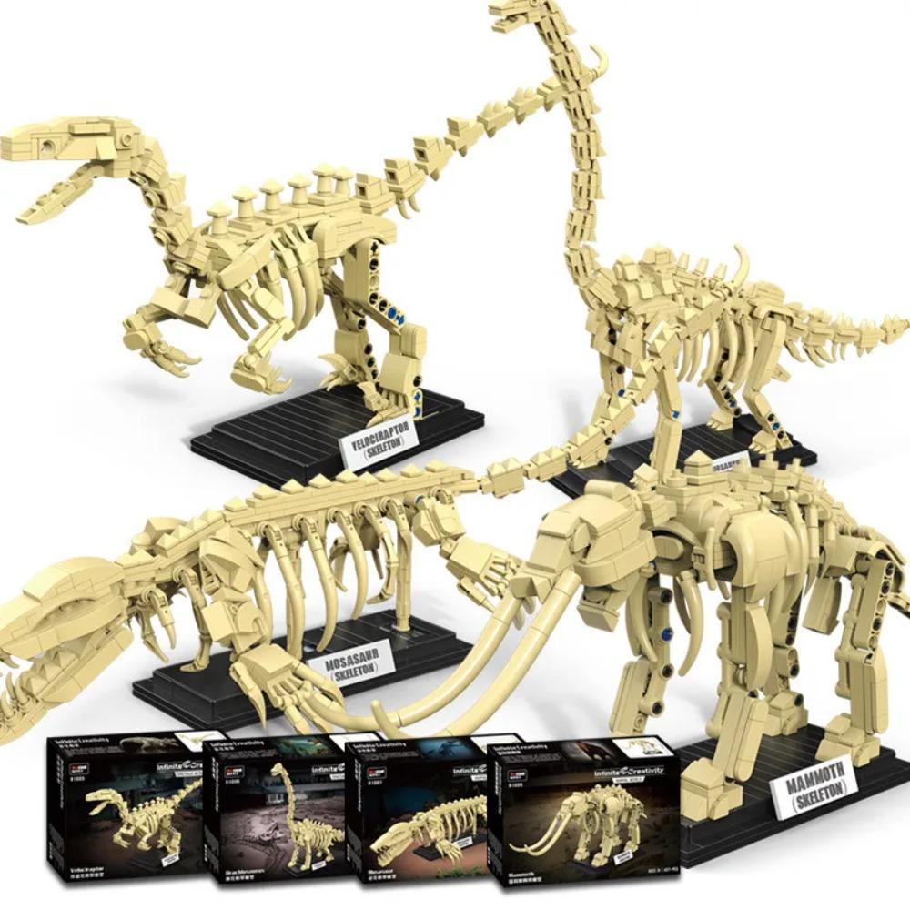 Dinosaur Skeleton Fossils Building Blocks Jurassic Park World Tyrannosaurus Rex Model Bricks Toys For Children Boy Gifts