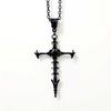 Gothic Skull Cross Pendant Necklace For Women With Vintage Punk Style