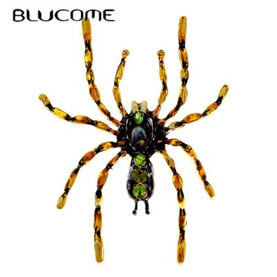Broche Esmaltado Araña Venenosa Grande Pedrería Exagerado Colorido Insecto Pin 5 Colores Disponibles Material Aleación
