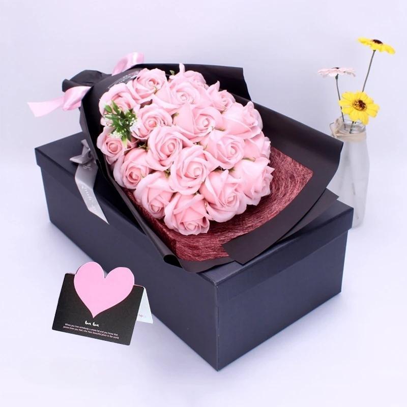 New Fashion Creative Gifts Romantic Valentine's Day Flower 18 Soap Rose Bouquet Gift Box Mother's Day Birthday Gift Accessories
