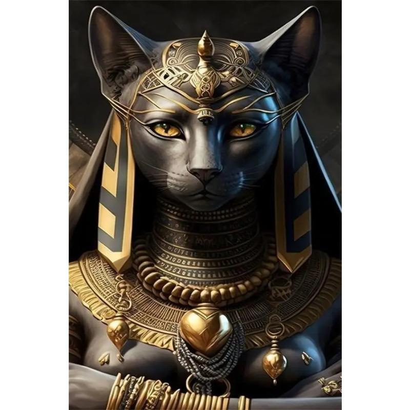 Stampe Poster Antiche Egizie di Bastet per Soggiorno Decorazioni per la Casa Mitologia Egizia Bastet Dea Gatto Pittura su Tela Arte da Parete