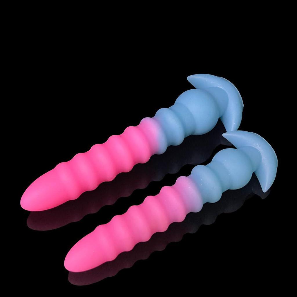 Luminous Silicone Spiral Anal Plug - Super Long Outdoor Wear Expander Dildo SM Toy
