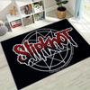 Slipknot Red Nonagram Logo Area Rug Non Slip Mat, Black Background Heavy Metal Band Carpet for Bedroom Decor
