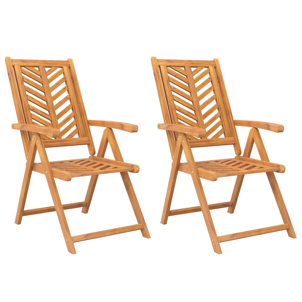 Vidaxl Folding Garden Chairs, 2 Pcs., Solid Acacia Wood