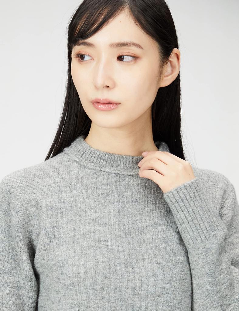 Mila Owen Crew Neck Compact Knit Gray Pullover, 09WNT225015, Women's,
