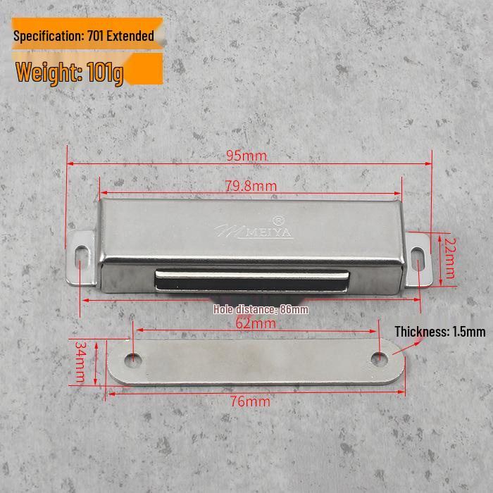 Magnetic Stainless Steel Cabinet Door Bumper & Clip for Wood Furniture