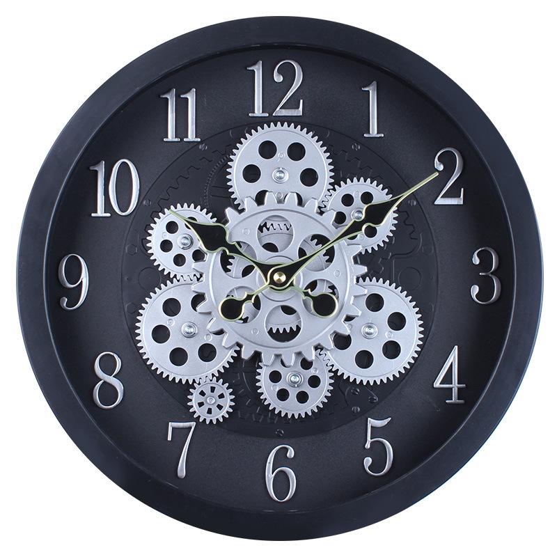 

Retro Coffee Shop Mechanical Rotating Gear Wall Clock Living Room Bedroom Decoration Industrial Style Creative Clock 35CM gear style 5