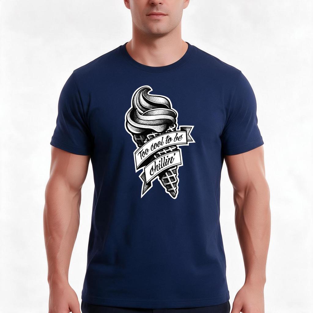 Too Cool Black And White TShirt Summer Casual Cotton Tee Oversized Streetwear Tops Vintage Graphic Print 100 Cotton