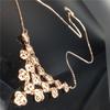 Purple Gold Shiny Flower Set Chain Rose Gold Plated Color Gold Fashion Luxury Clavicle Necklace