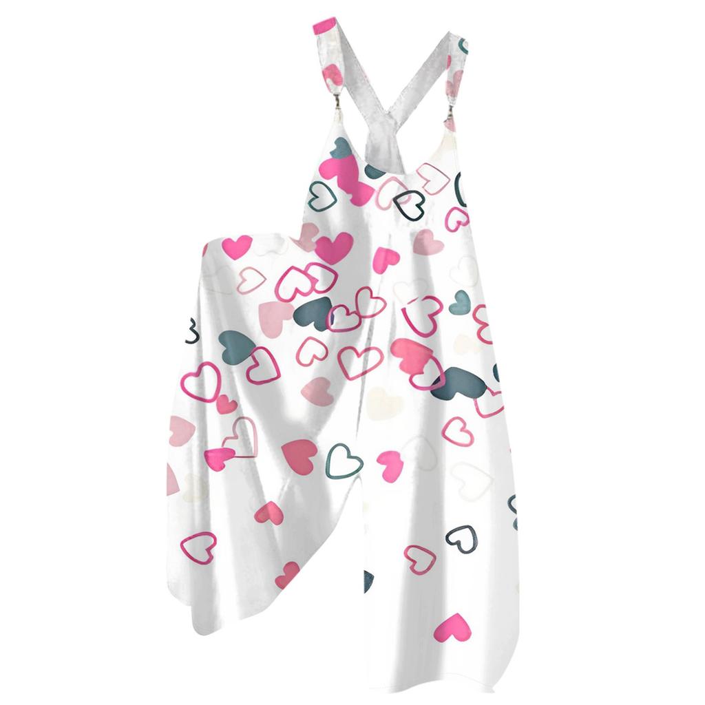 Moda Damska ul. Patrick Print Casual Luźny Kombinezon z Szerokimi Nogawkami