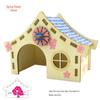 Solid Wood Hamster Climbing Frame Car House with Stairs and Platform Nest Fence for All Seasons.