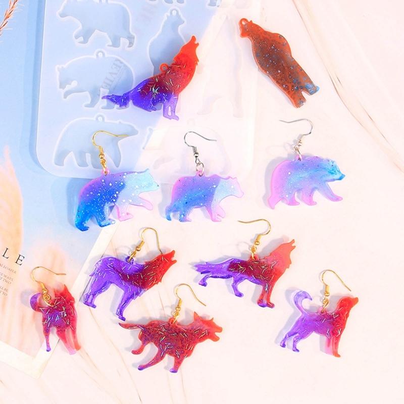 Ear Rings Epoxy Mould Eye Catching Animal Earrings Mold Customized Ear Pendant Silicone Molds for Craft Enthusiasts