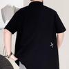 American Embroidery Trendy Wicking Soft Quality Breathable Men's Loose Polo Shirt--Wrinkle Resistant Casual Athletic Short Sleeve Neck Shirt