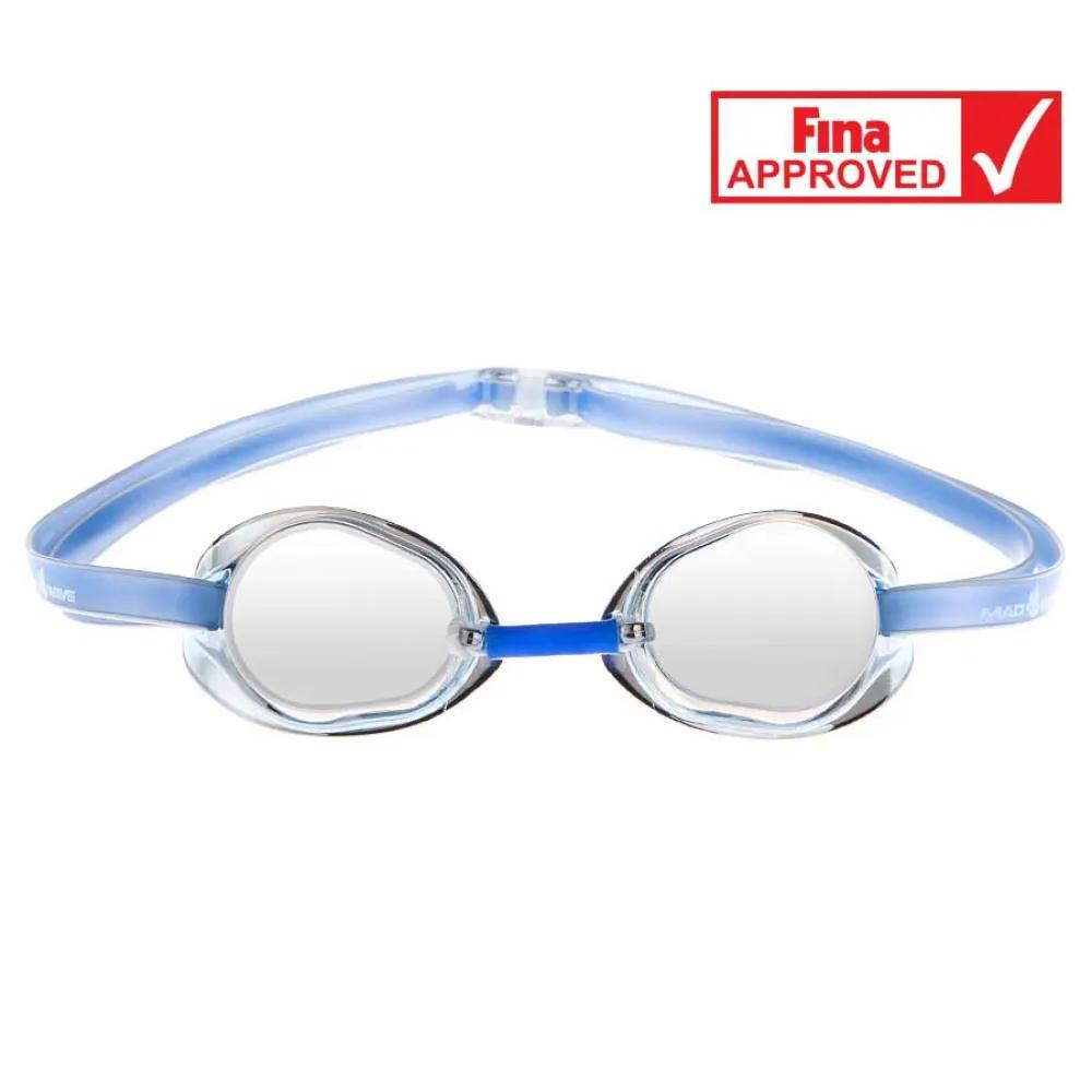 Madwave Plastic Swimming Goggles with Mirror Coating Racer