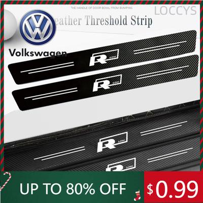 2026 Hot For VOLKSWAGEN VW Car Door Sill Anti-scratch Stickers Carbon Microfiber Sticker For Volkswagen VW Rline Jetta Golf Tigu
