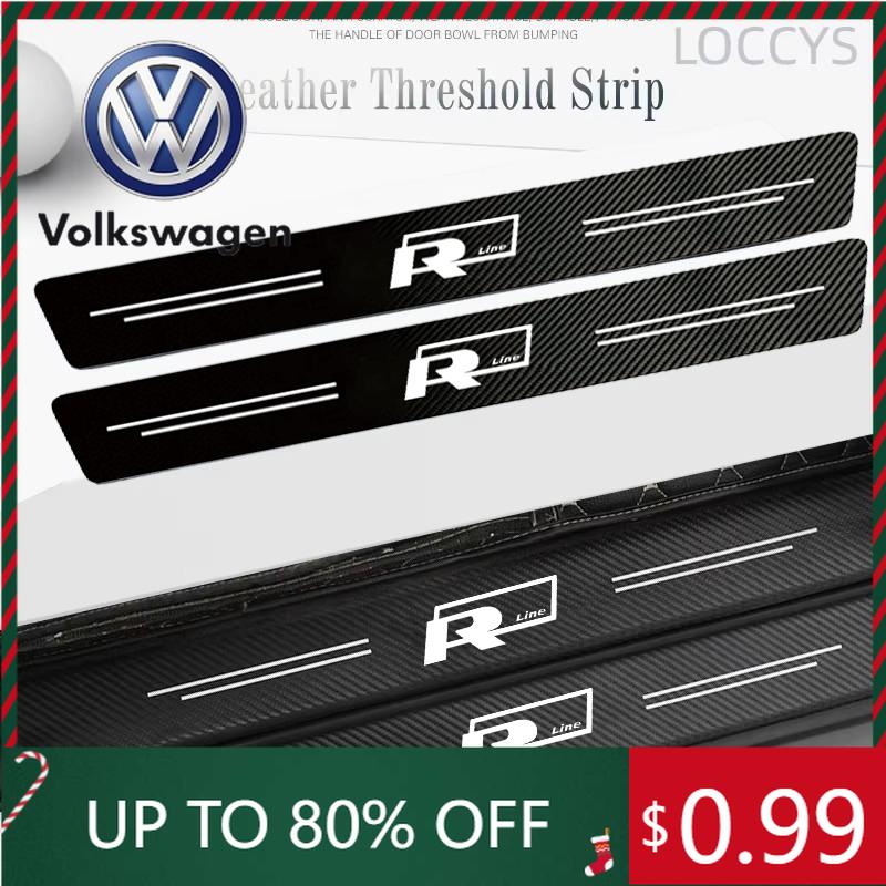 2026 Horké Pro VOLKSWAGEN VW Samolepky na práh dveří auta proti poškrábání Samolepka z uhlíkových mikrovláken Pro Volkswagen VW Rline Jetta Golf Tigu