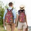 Peace Foral Love Pattern Teenage Backpack Durable Student Hiking Travel  Daypack for Men Women Laptop Shoulder Bag