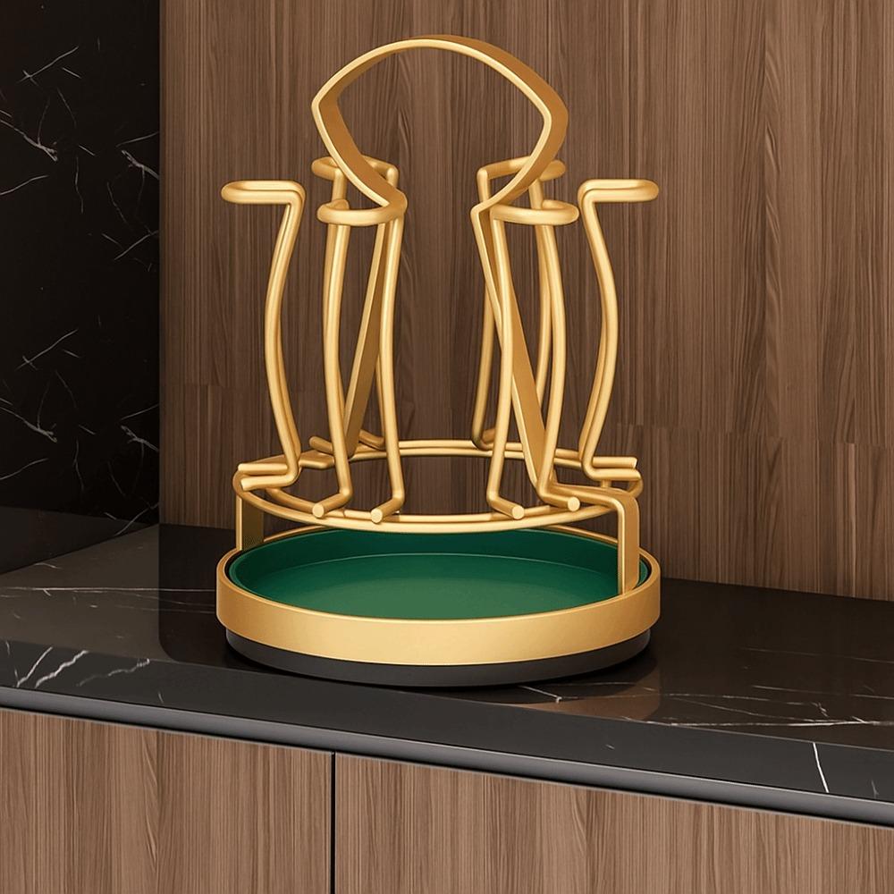 

Space-saving Cup Drain Rack 360° Rotation Cup Organizer Rack Dish Rack Cup Drying Rack Counter Top золотий