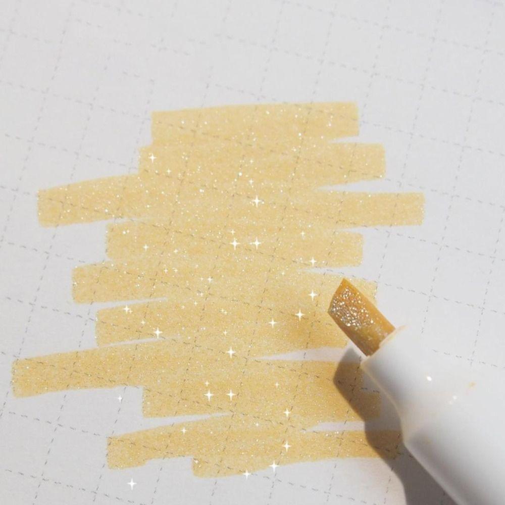 5PCS Colorful Shiny Glitter Highlighters Plastic Marking Pen Durable Draw Doodle Pens  Students Gift