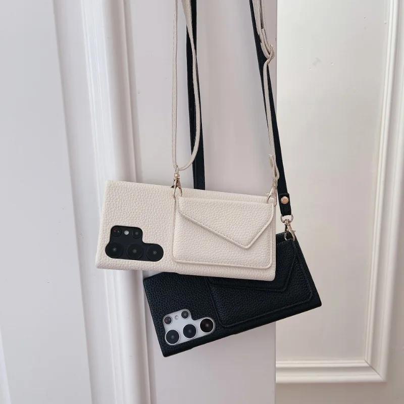 Crossbody Leather Phone Case for Samsung Galaxy S23 FE S25 S24 S22 Ultra A15 A25 A35 A55 A54 A34 Wallet with Card Holder Cover