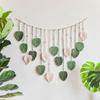 1pc Green Leaves Garland Macrame Wall Art Above Bed Decor Boho Home Decor Mid Century Modern Living Room Wall Decor Plant Mom Gift