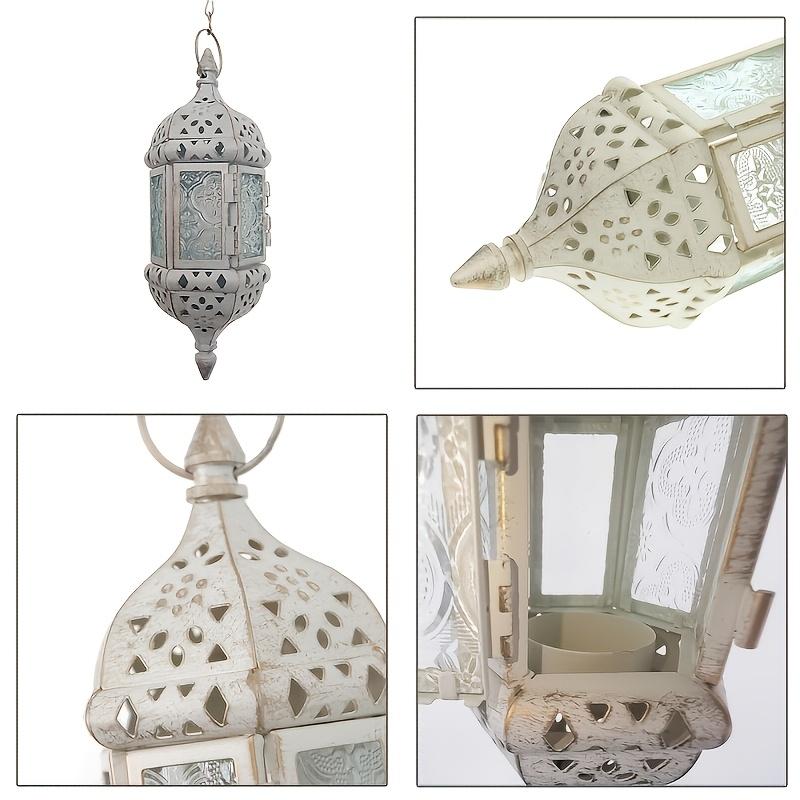 1pc Elegant Moroccan Style Decorative Candle Holder with Chain Intricate Metal Design for Home Patio, Porch, Weddings & Christmas Decor