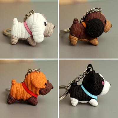 Dreidimensionale Strickwolle, zarte Handwerkskunst, lichtbeständig, verschleißfest, dekorieren, bezauberndes Hundemaskottchen, Schlüsselanhänger, Taschenzubehör
