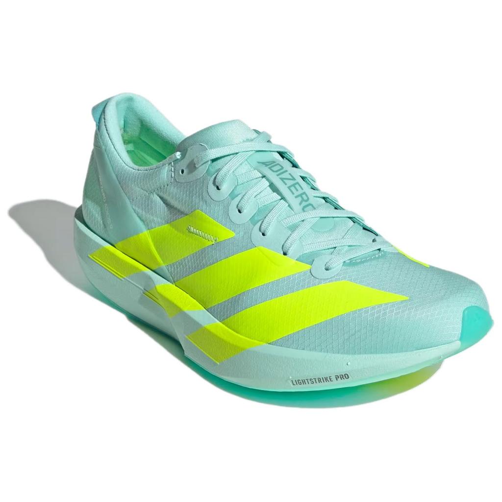 New Adidas Adizero Adios 9 Abrasion Resistant Low Top Casual Running Shoes Women's Green Yellow JH5245