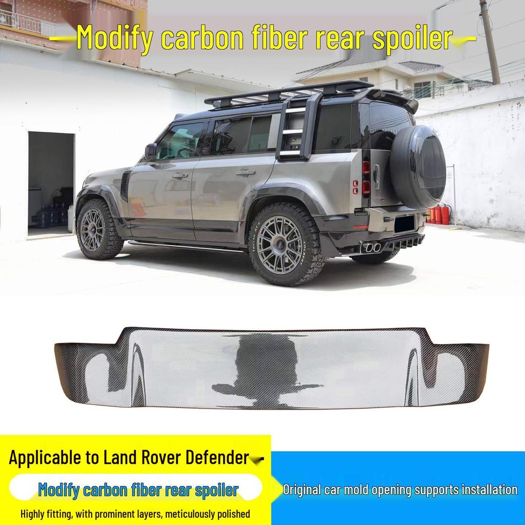Carbon Fiber Style Rear Spoiler Lip for Land Rover Defender 90/110/130