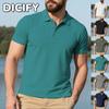 DICIFY Men's Fashion Summer Spring Short Sleeve POLO Neck Casual Blouses & Shirts