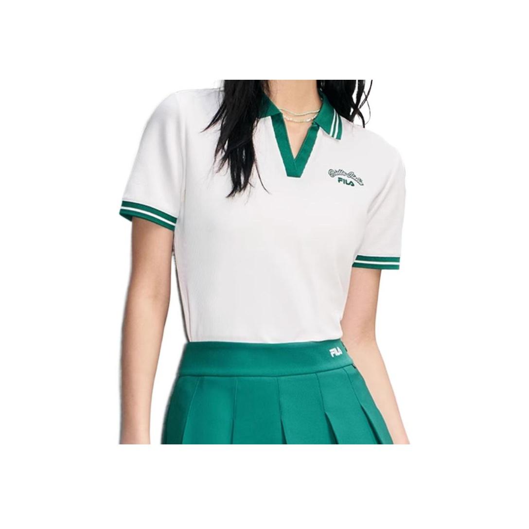 

New FILA Polo Shirt Women s Cloud White A51W523101F-456210-WT M