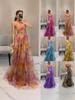 2025 Spring/Summer Mesh Print Spaghetti Strap Dress - European & American Style Holiday Party Wear