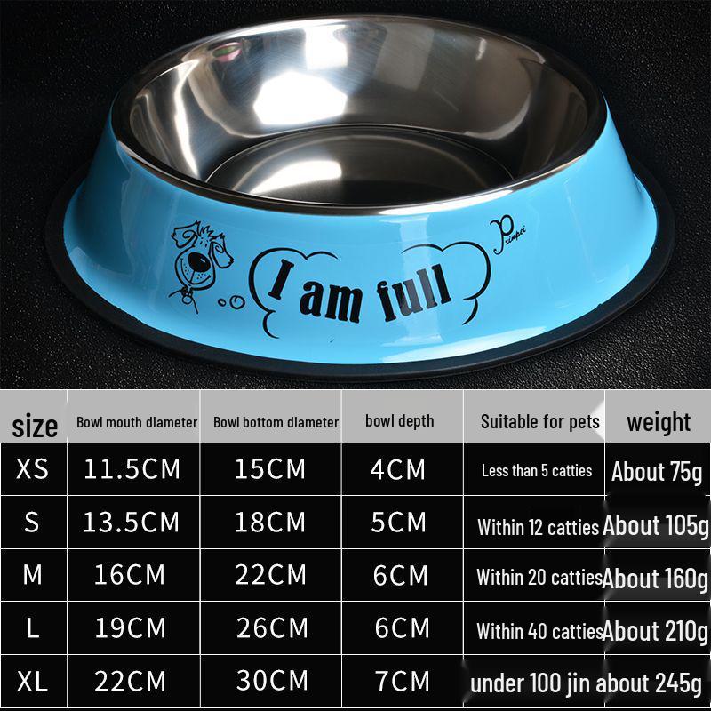 

Non-Tip Stainless Steel Pet Bowl for Dogs & Cats - Water & Food Bowl for All Sizes XS (up to 5 lbs) Base Diameter 15cm