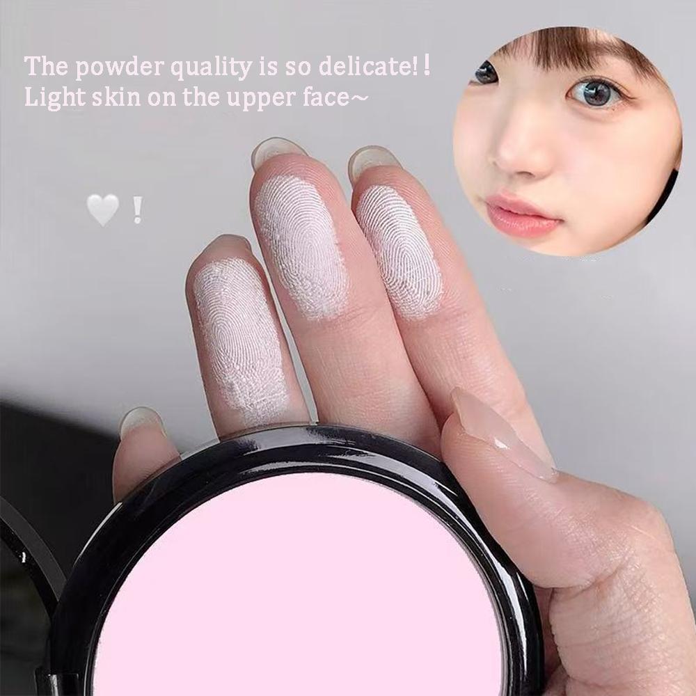 Transparent White Pressed Powder Oil Control Matte Whitening Compact Foundation Brightening Concealer Face Makeup