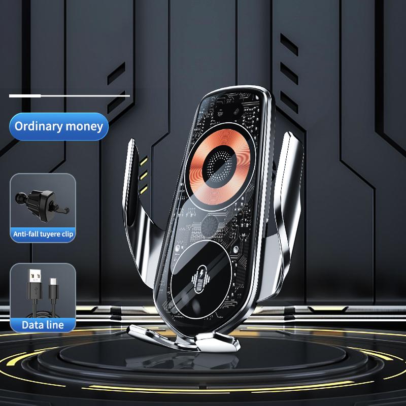 

Q8 Creative Wireless Car Charger Mount Smart Infrared Induction Auto Clamping Car Phone Charger Holder Silver