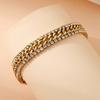 Trend Personality Stainless Steel Gold Color Shining Brightly Double-row Zircon Inlay Adjustable Bracelet for Women Jewelry Gift
