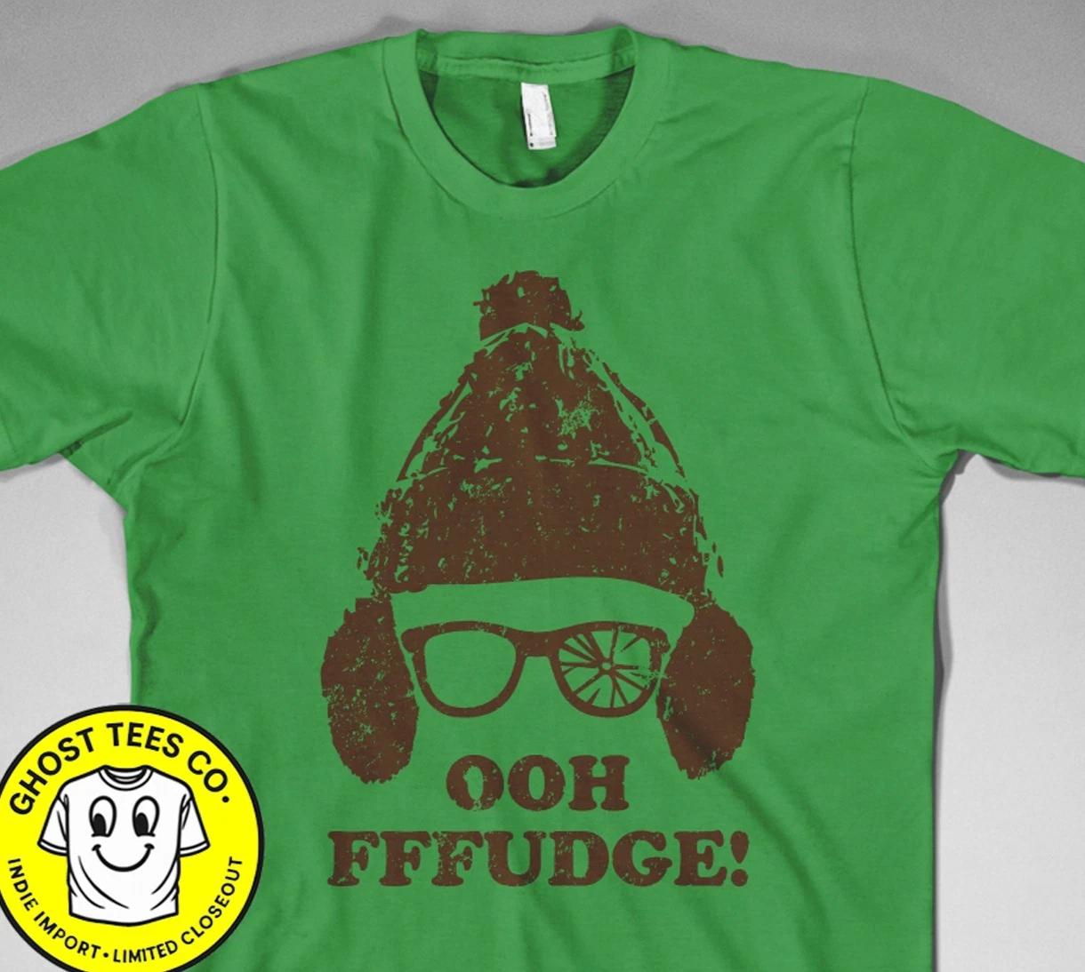 Oh Fudge Shirt Christmas story ralphie red ryder shoot your eye out kid leg lamp L