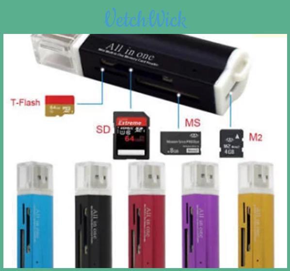 Stilvoller goldener USB 2.0 All-in-1 Multi-Speicherkartenleser mit vielseitigen Speicheroptionen