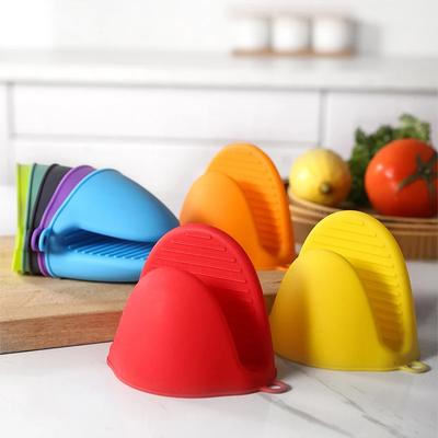 2pcs Thicken Baking Silicone Oven Mitts Microwave Oven Glove Heat Insulation Anti-slip Bowl Pot Clips Kitchen Gloves
