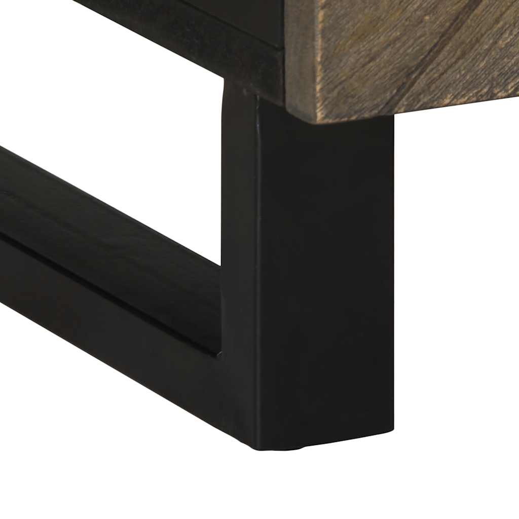  Coffee Table, Black, 100x54x40 Cm, Solid Mango Wood