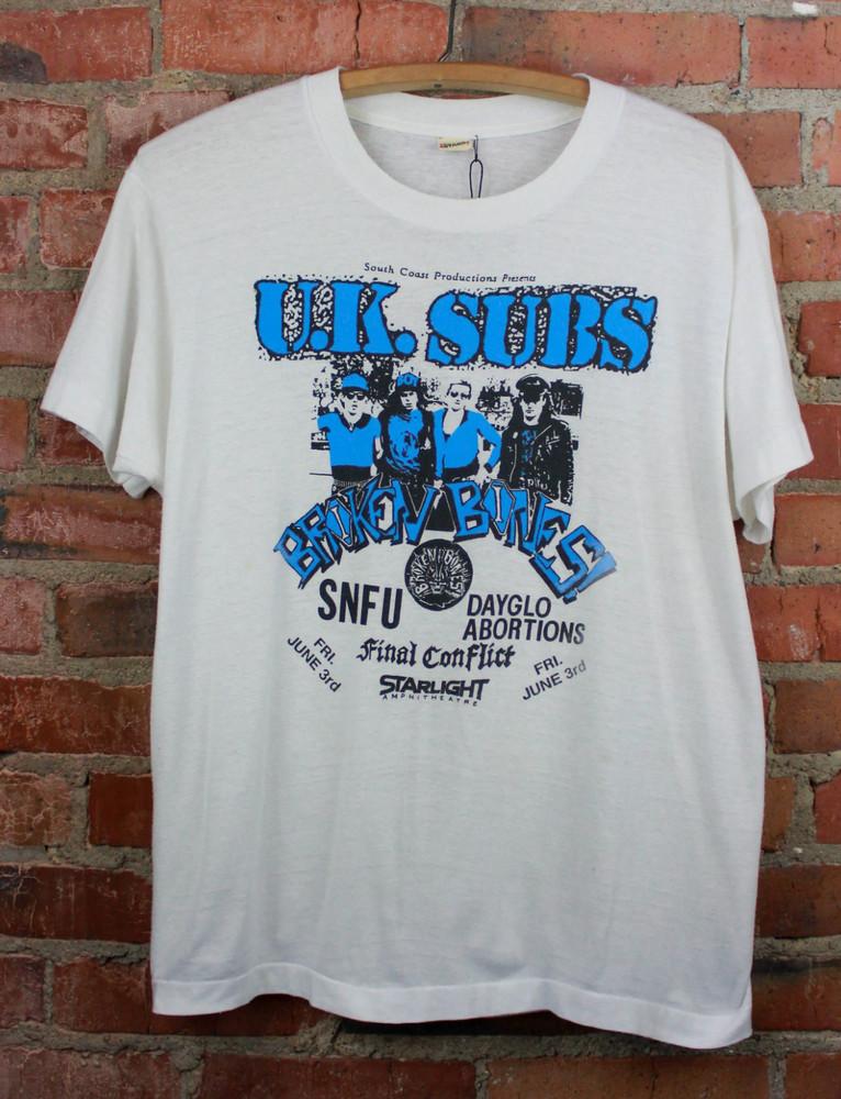 

Vintage 80039;s UK Subs Concert T Shirt Band Cotton Gift IL371 Unisex T-Shirt L