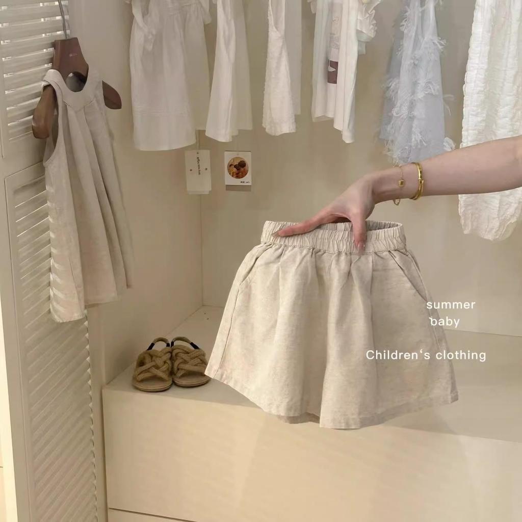 Ropa Infantil de Verano Estilo Coreano para Niñas: Conjunto de dos piezas de top sin mangas de color liso y shorts para niños pequeños y niños pequeños
