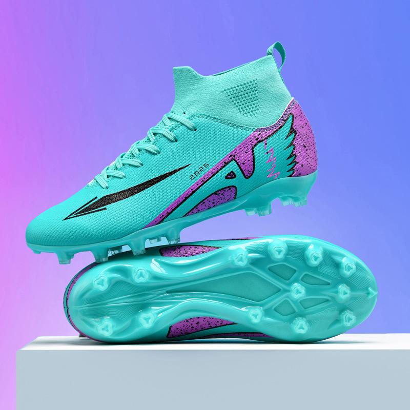 New High-top AG Long Nails TF Broken Nails Football Shoes Natural Children's Student Training Shoes Game Ball