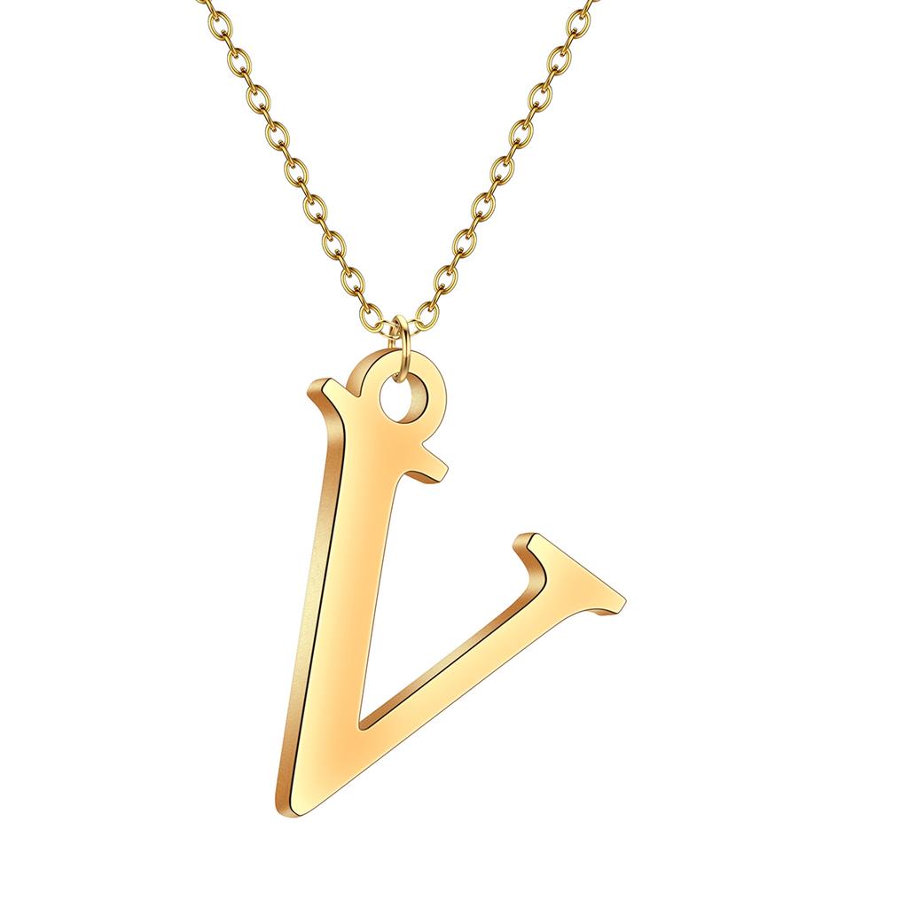 Kinitial A-Z English Alphabet Letter Pendants Necklaces For Women Metal Jewelry Simple Initial Chain Choker Collares